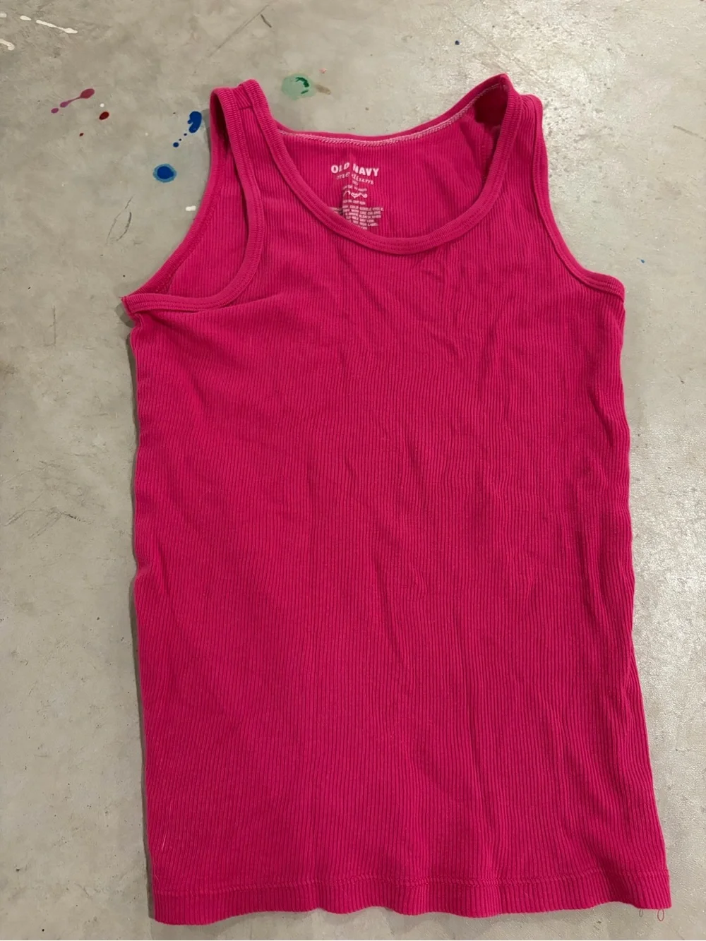 Old Navy Hot Pink Ribbed Scoop Neck Tank